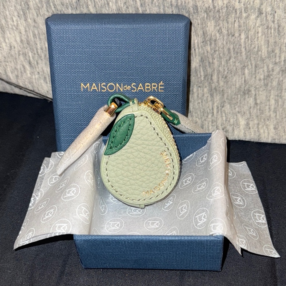 Maison de Sabre Leather Pear Bag Charm NWT